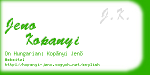 jeno kopanyi business card